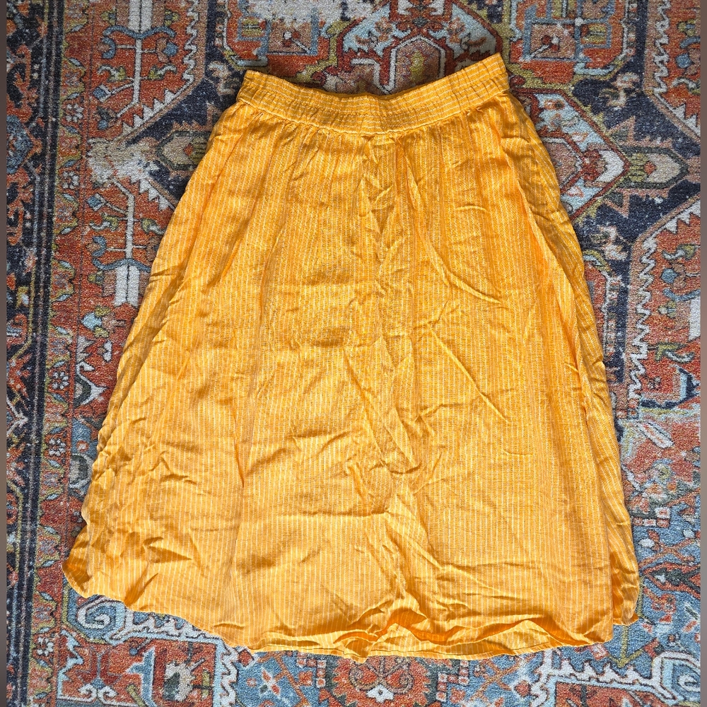 A New Day Orange A-Line Midi Maxi Skirt Large